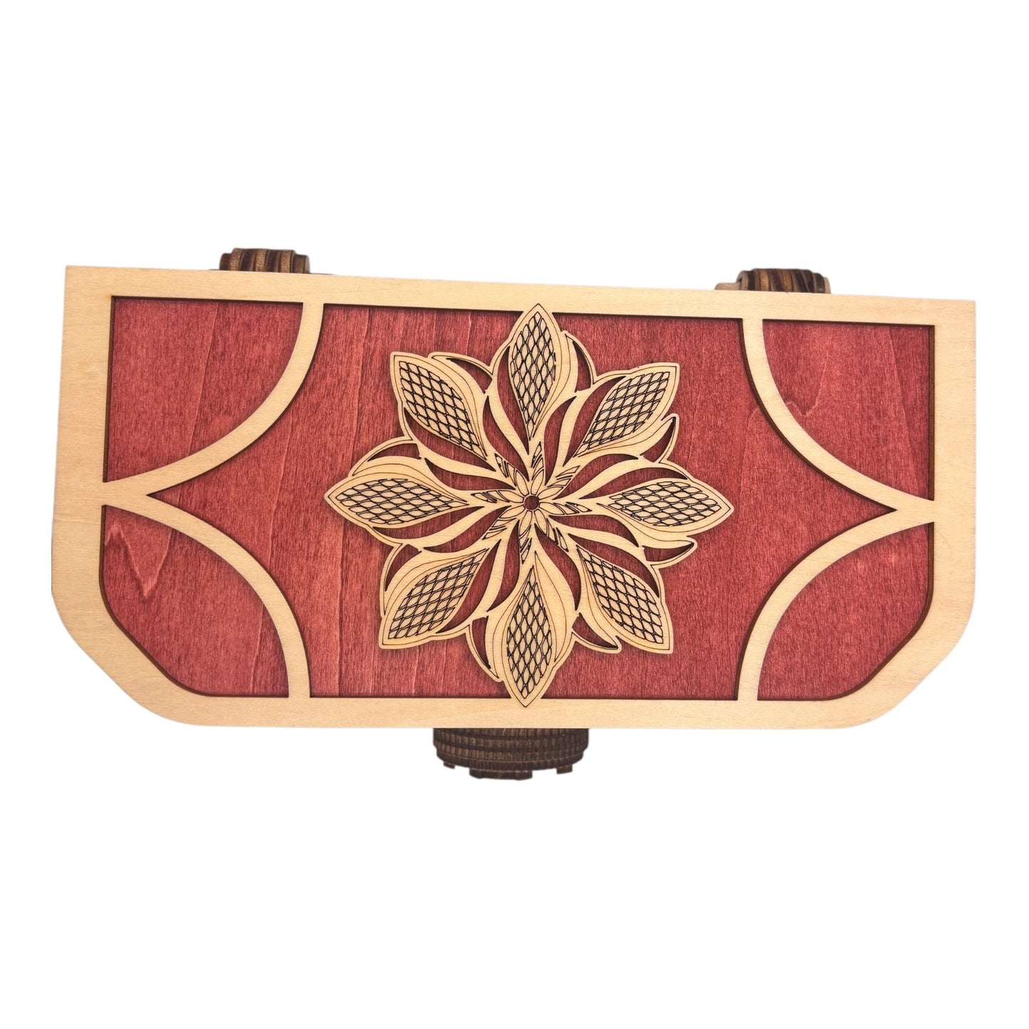 Coffre à trésor , boite en bois pour bijoux secrets decoration intérieur fabrication francaise et artisanale en gravure et decoupe laser mécanisme d'ngrenage sans casse tete