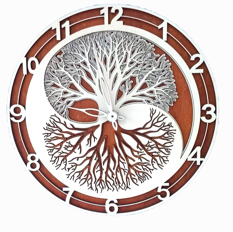 Horloge arbre de vie de fabrication francaise et artisanale, avec mécanisme d'horloge à pile parfait pour ajouter une touche naturele et zen à votre intérieur