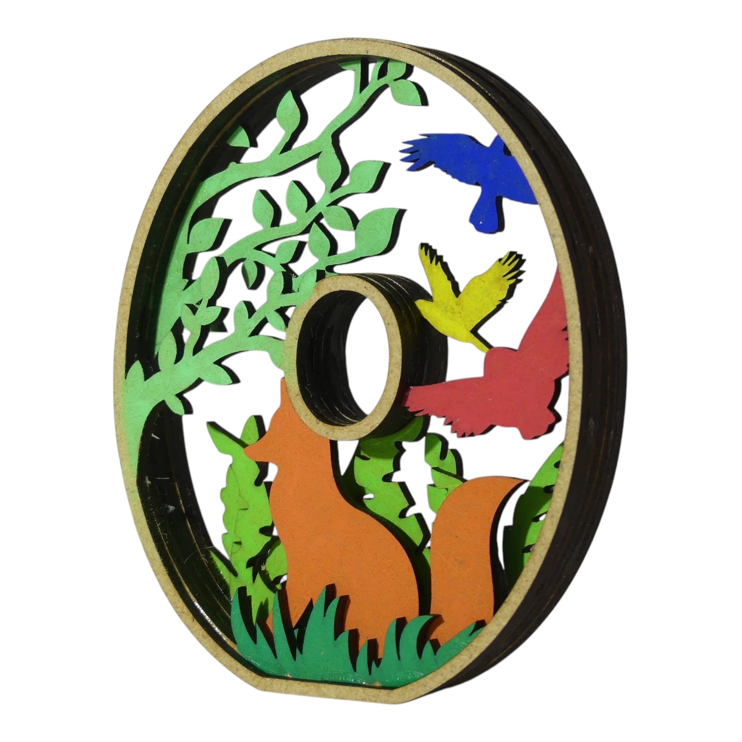 Lettre décorative en 3D avec animaux en découpe et gravure laser fabrication française et artisanale décoration intérieur