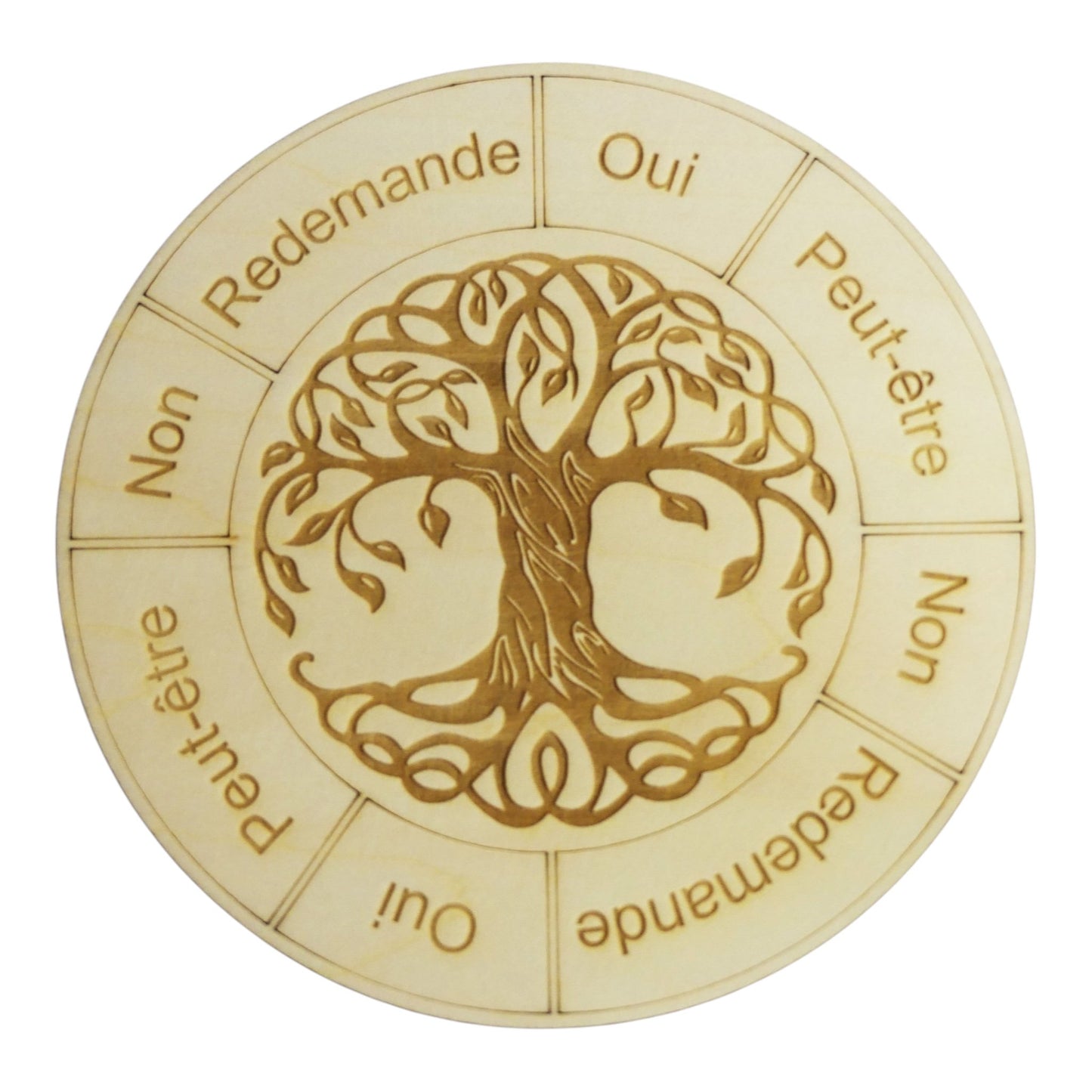 Planche a pendule arbre de vie rechargement fleur de vie , ésotérisme, bien être lithothérapie fabrication francaise et artisanale en gravure et découpe laser
