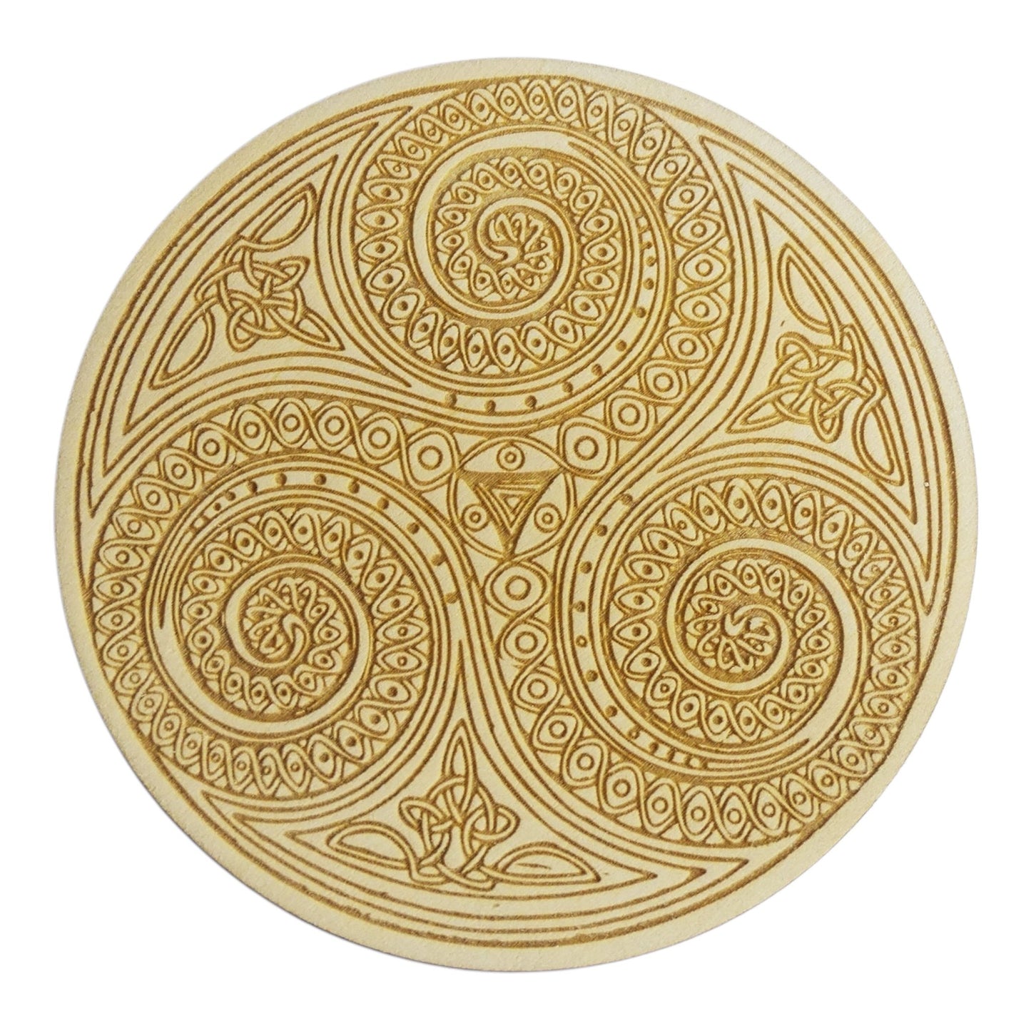 Triskel arabesque plaque de rechargement fleur de vie , ésotérisme , symbole sacrés, bien être lithothérapie fabrication francaise et artisanale en gravure et découpe laser