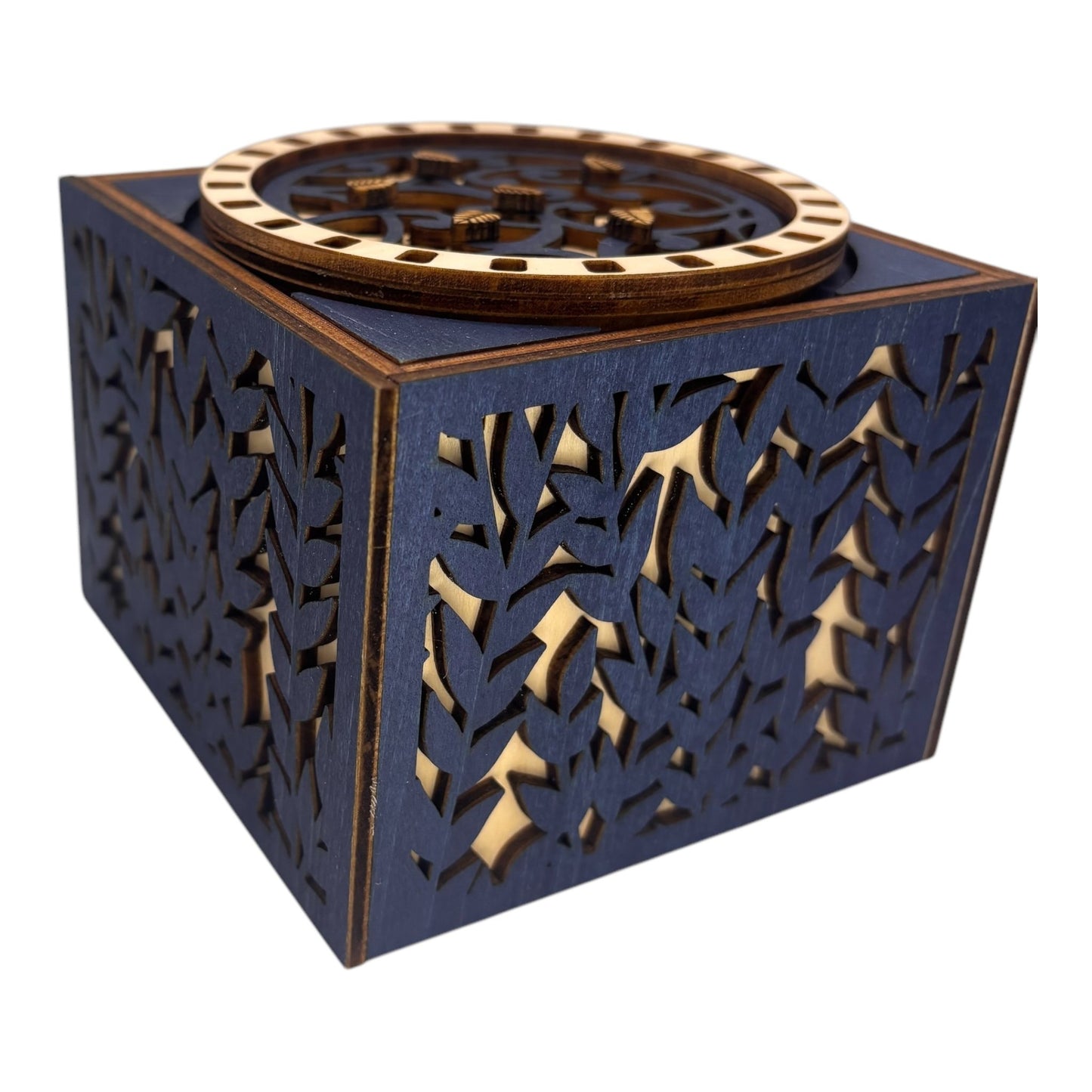 Boîte en bois avec mécanisme d'engrenage sans casse tete de fabrication francaise et artisanale , en gravure et découpe laser décoration intérieur boite à bijoux, secrets trésors